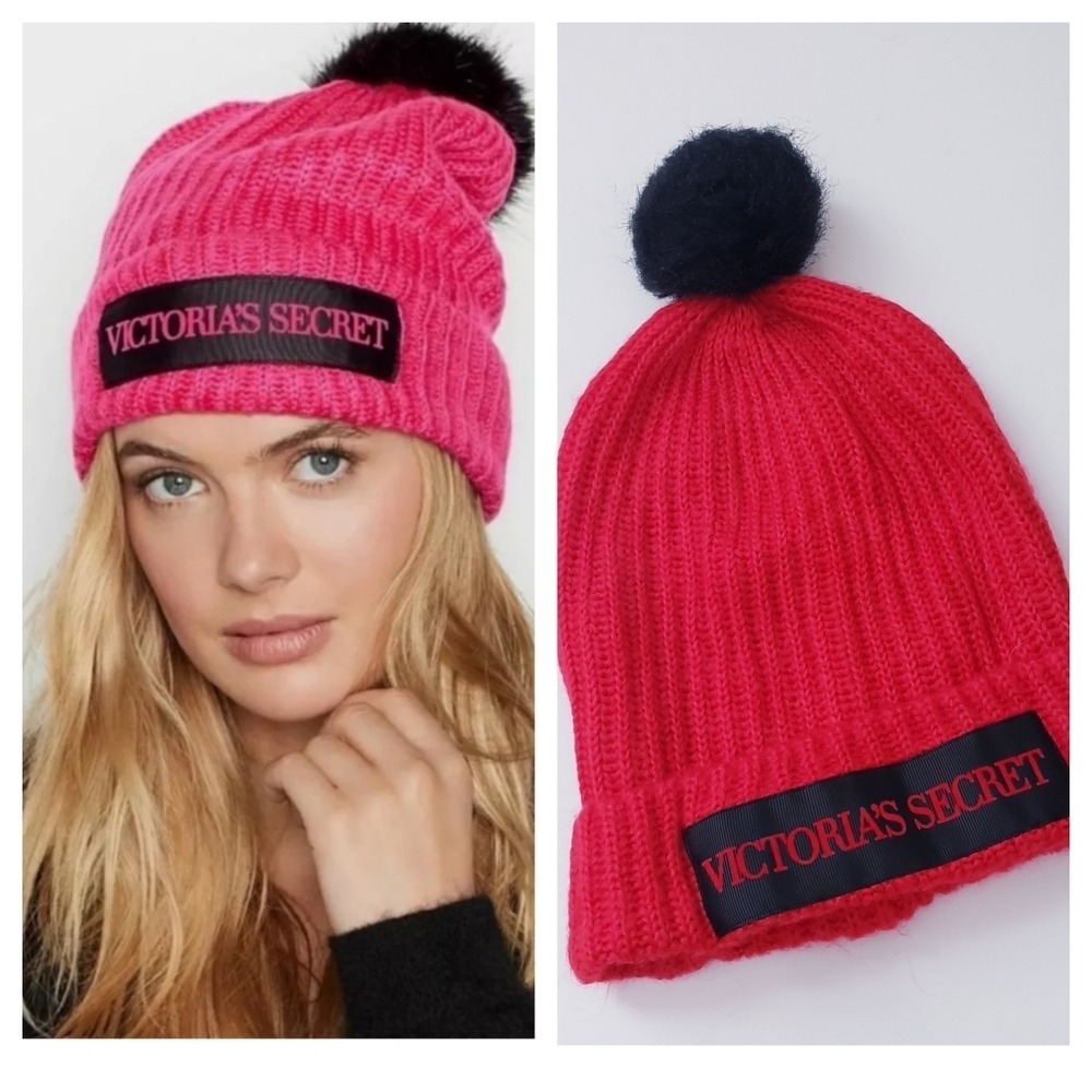 Victoria's Secret Winter Angel Collection Pom Pom Beanie Hat New